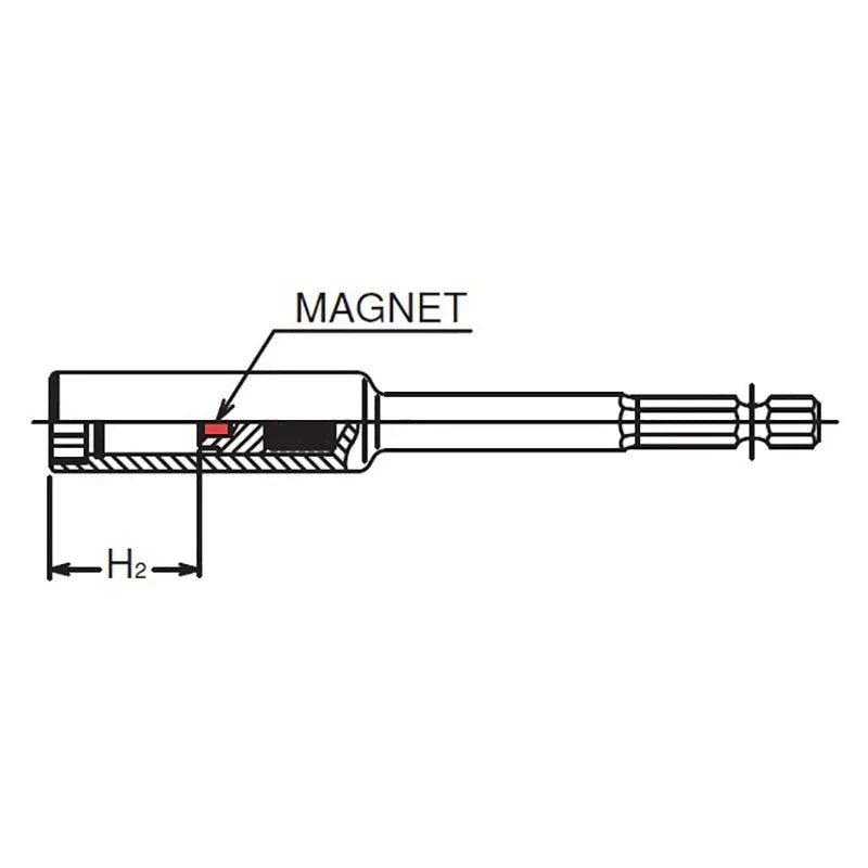 Koken 115G.150-13 - 1/4" Hex Drive Slide Magnet 6-Point Nut Setter, 150mm Length