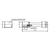 Koken 14145PM.110-22 - 1/2" Sq Drive Wheel Nut Socket, Extra Thin walled Color coded Protector