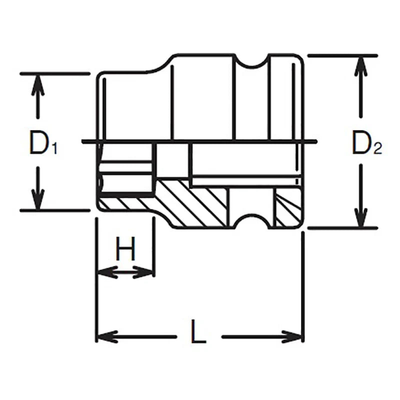 Koken 14401MS-17 - 1/2 Sq. Dr. Thin Wall 6-Point Impact Metric Socket 17mm