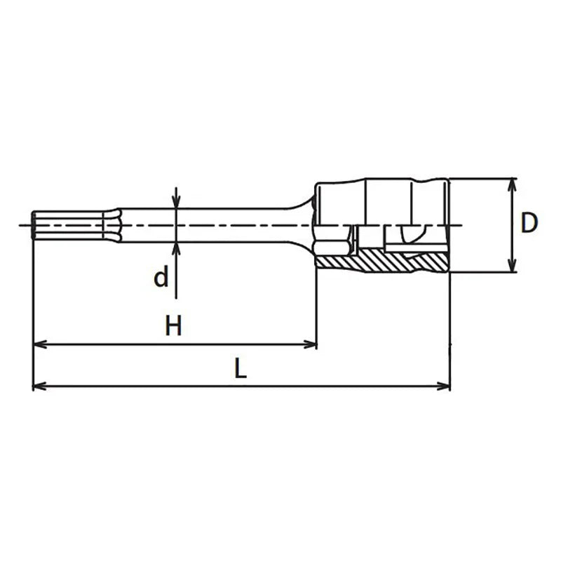 Koken 2010MZ.50-4 - 1/4 Sq. Dr. Bit Socket 4mm 6 point Length 50mm Z-series