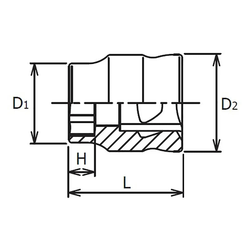 Koken 2400MZ-13 1/4 Sq. Dr. Z-Series 6 point chrome Metric Socket 13mm