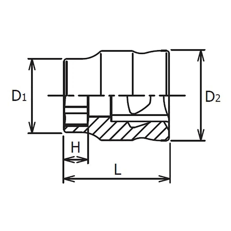 Koken 2400MZ-7 1/4 Sq. Dr. Z-Series 6 point chrome Metric Socket 7mm
