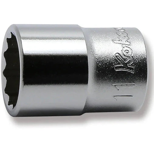Koken 2405M-11 - 1/4 Sq. Dr. 12 Point Chrome Socket 11mm