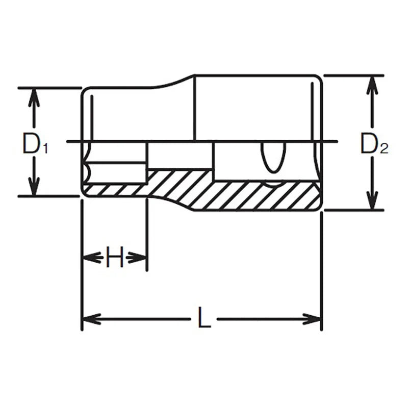 Koken 2405M-11 - 1/4 Sq. Dr. 12 Point Chrome Socket 11mm