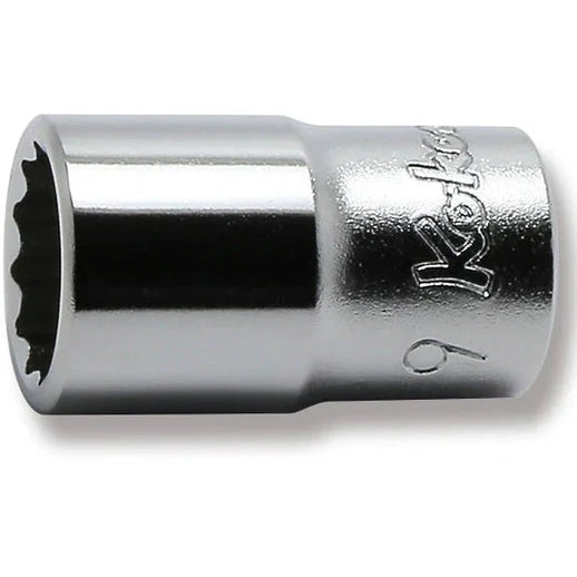 Koken 2405M-9 - 1/4 Sq. Dr. 12 Point Chrome SAE Socket 9mm
