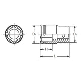 Koken 2450MS-10 - 1/4" Sq Drive Short NUT GRIP Socket - 19mm Length