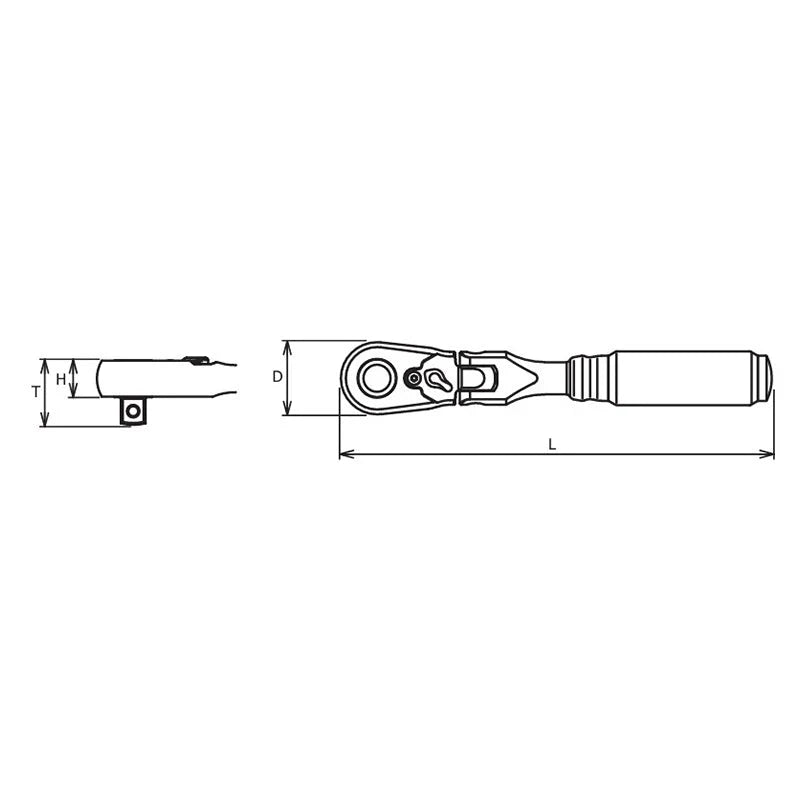 Koken 2726ZB-3/8" - 1/4" Body 3/8" Sq Drive Ratchet Handle 72 Teeth Flexible Head, Length 114MM Quick Release Z-SERIES