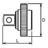 Koken 2756Z - 1/4" Sq Drive Quick Spinner 18mm Length - Z-series
