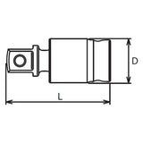 Koken 2771Z - 1/4" Sq Drive Universal Joint 30mm Length - Z-series