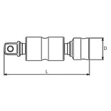 Koken 2772Z - 1/4" Sq Drive Universal Double Joint 46mm Length - Z-series