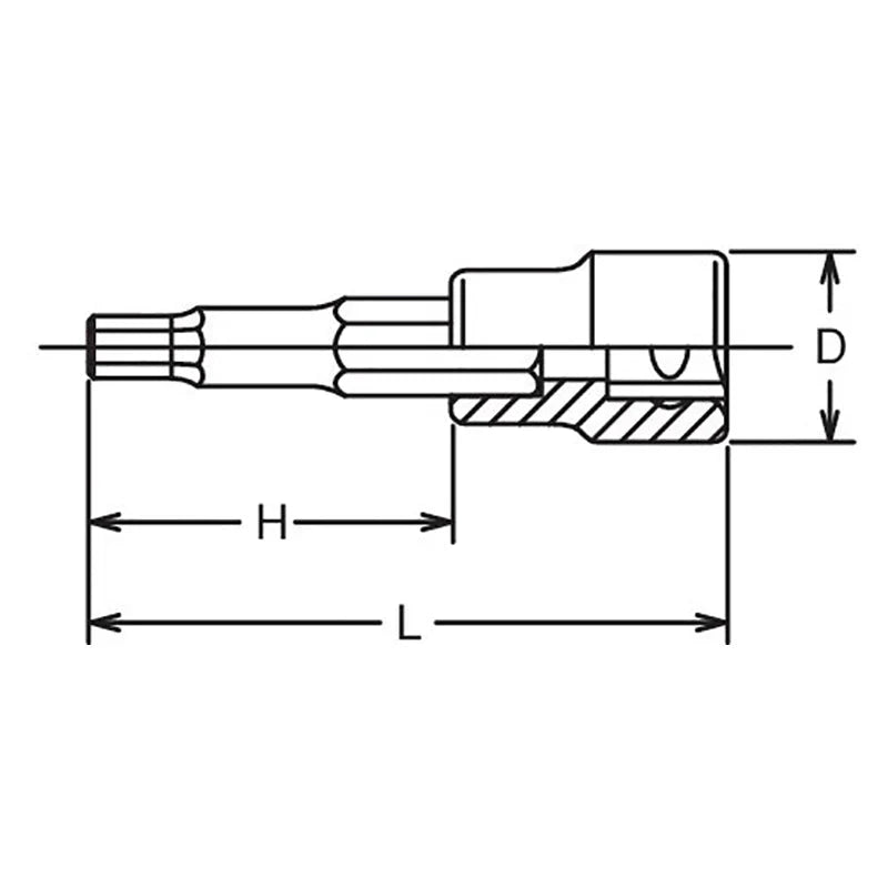 Koken 3010M.38-5 - 3/8 Sq. Dr. Bit Socket 5mm Hex Length 38mm