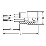 Koken 3025.50-50IPR - 3/8" Sq Drive Tamper-Resistant TORX plus Bit Socket - 50mm Length