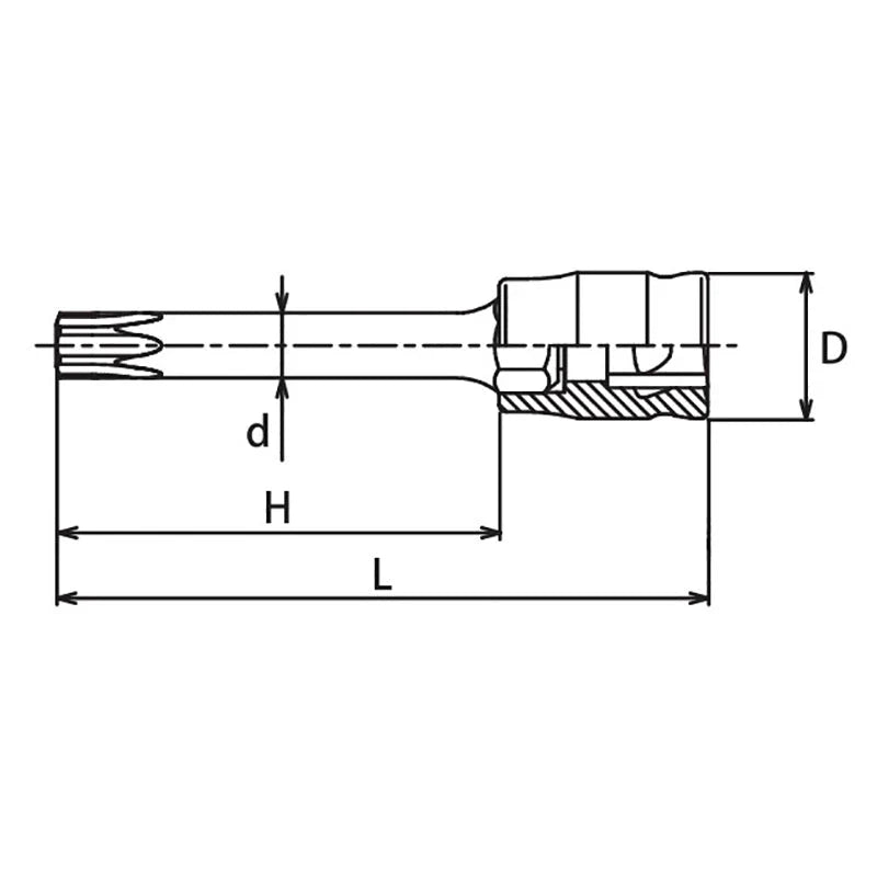 Koken 3025Z.50-T15 - 3/8 Sq. Dr. Z-Series TORX T15 Bit Socket - Length 50mm