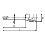 Koken 3025Z.50-T30 - 3/8 Sq. Dr. Z-Series TORX T30 Bit Socket - Length 50mm