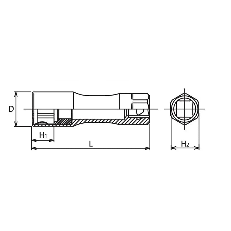 Koken 3300CZ-20.8 - 3/8" Sq Drive 6-Point Clip Type Spark Plug Socket - Z-Series