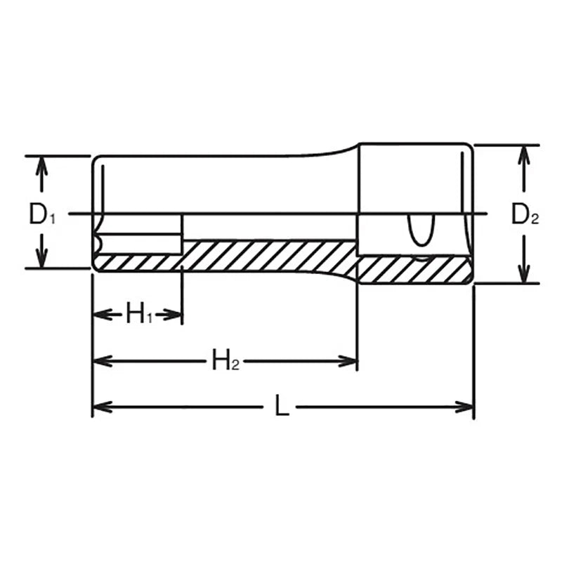 Koken 3300M-9 - 3/8 Sq. Dr. Socket 9mm 6 point Length 55mm
