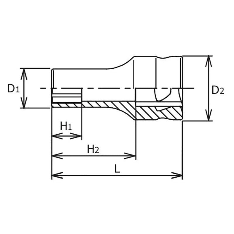Koken 3300XZ-10 - 3/8 Sq. Dr. Z-series Metric Semi-Deep 6 point Chrome Socket - 10mm