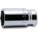 Koken 3300XZ-15 - 3/8 Sq. Dr. Z-series Metric Semi-Deep 6 point Chrome Socket - 15mm
