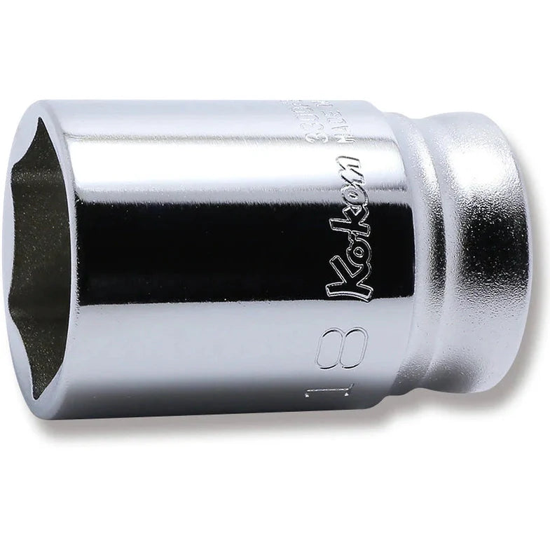 Koken 3300XZ-18 - 3/8 Sq. Dr. Z-series Metric Semi-Deep 6 point Chrome Socket - 18mm