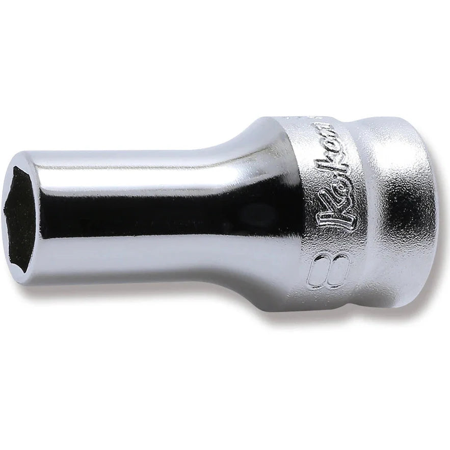 Koken 3300XZ-8 - 3/8 Sq. Dr. Z-series Metric Semi-Deep 6 point Chrome Socket - 8mm