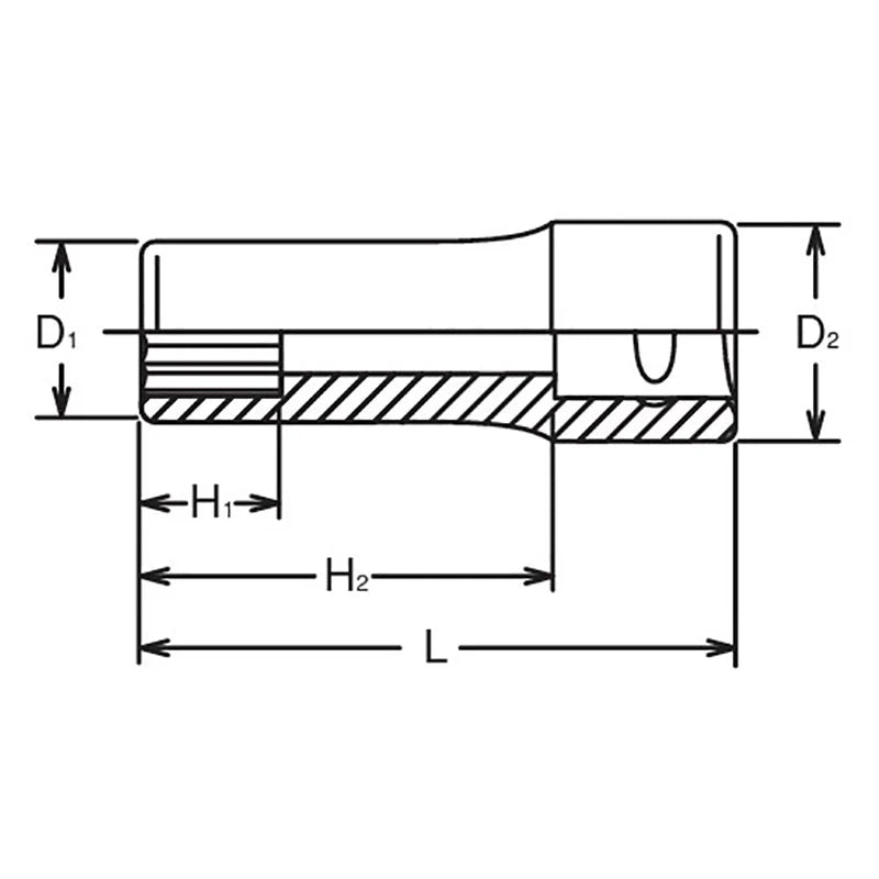 Koken 3305M-10 - 3/8 Sq. Dr. Socket 10mm 12 point Length 55mm