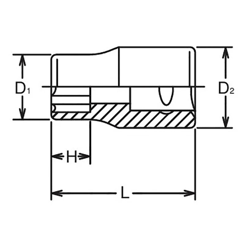Koken 3410M-18 - 3/8 Sq. Dr. Socket 18mm Surface Length 30mm