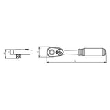 Koken 3725ZB-280 - 3/8" Sq.Dr. Ratchet Handle 72 teeth Length 280mm Quick Release Z-series