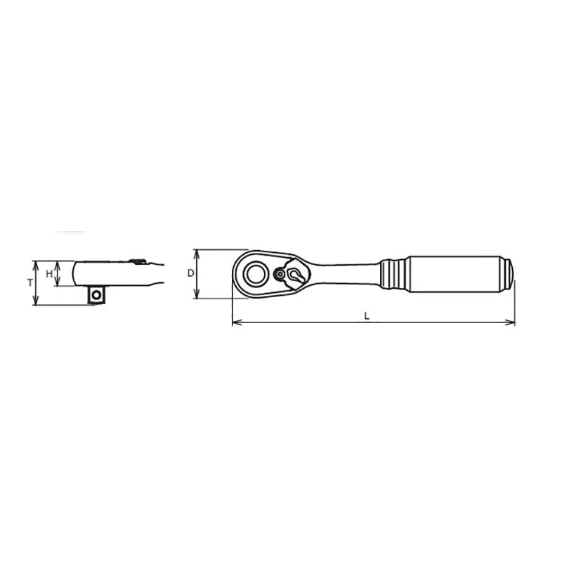 Koken 3725ZB - 3/8" Sq Drive Ratchet Handle 72 teeth 178mm Length Z-series