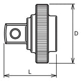 Koken 3756Z - 3/8" Sq Drive Quick Spinner 25mm Length - Z-series