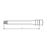 Koken 3760Z-75 - 3/8 Sq. Dr. Extension Bar 3/8 Square Length 75mm Z-series