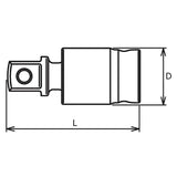 Koken 3771Z - 3/8 Sq. Drive Universal Joint 42.5mm Length Z-series