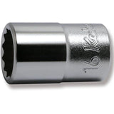 Koken 4405M-16 - 1/2 Sq. Dr. Chrome Metric 12 Point Socket 16mm