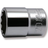 Koken 4405M-20 - 1/2 Sq. Dr. Chrome Metric 12 Point Socket 20mm
