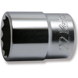 Koken 4405M-22 - 1/2 Sq. Dr. Chrome Metric 12 Point Socket 22mm
