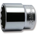 Koken 4405M-33 - 1/2 Sq. Dr. Chrome Metric 12 Point Socket 33mm