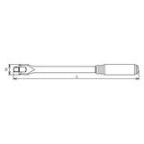 Koken 4768Z-430 - 1/2 Sq. Dr. Hinge Handle Length 430mm Z-series