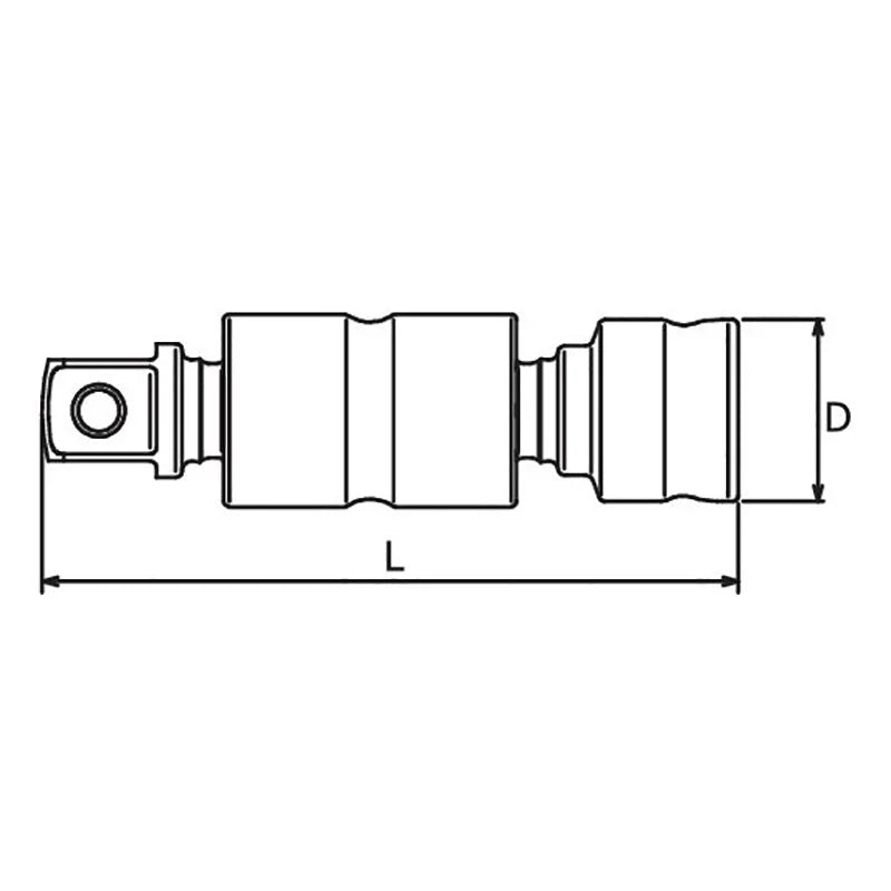Koken 4772Z - 1/2" Sq Drive Universal Double Joint 87.2mm Length - Z-series