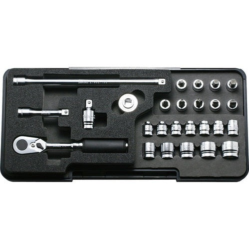 Koken P2285Z - 1/4 Sq. Dr. Socket Set Z-series 26 pieces w/ 72 Tooth Ratchet