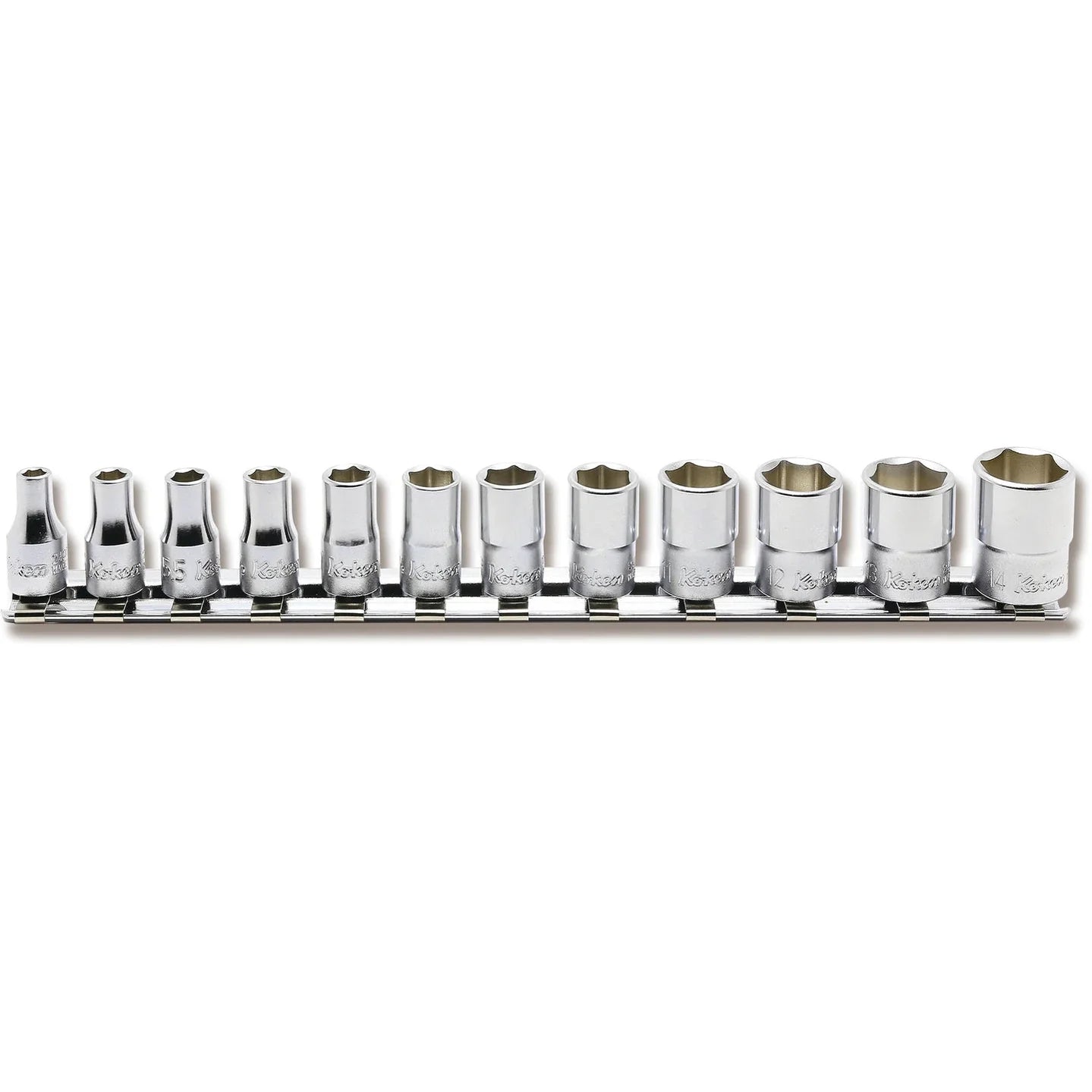 Koken RS2400M/12 - 12 Piece 1/4 Sq. Dr. 6 Point Metric Socket Set 4-14mm