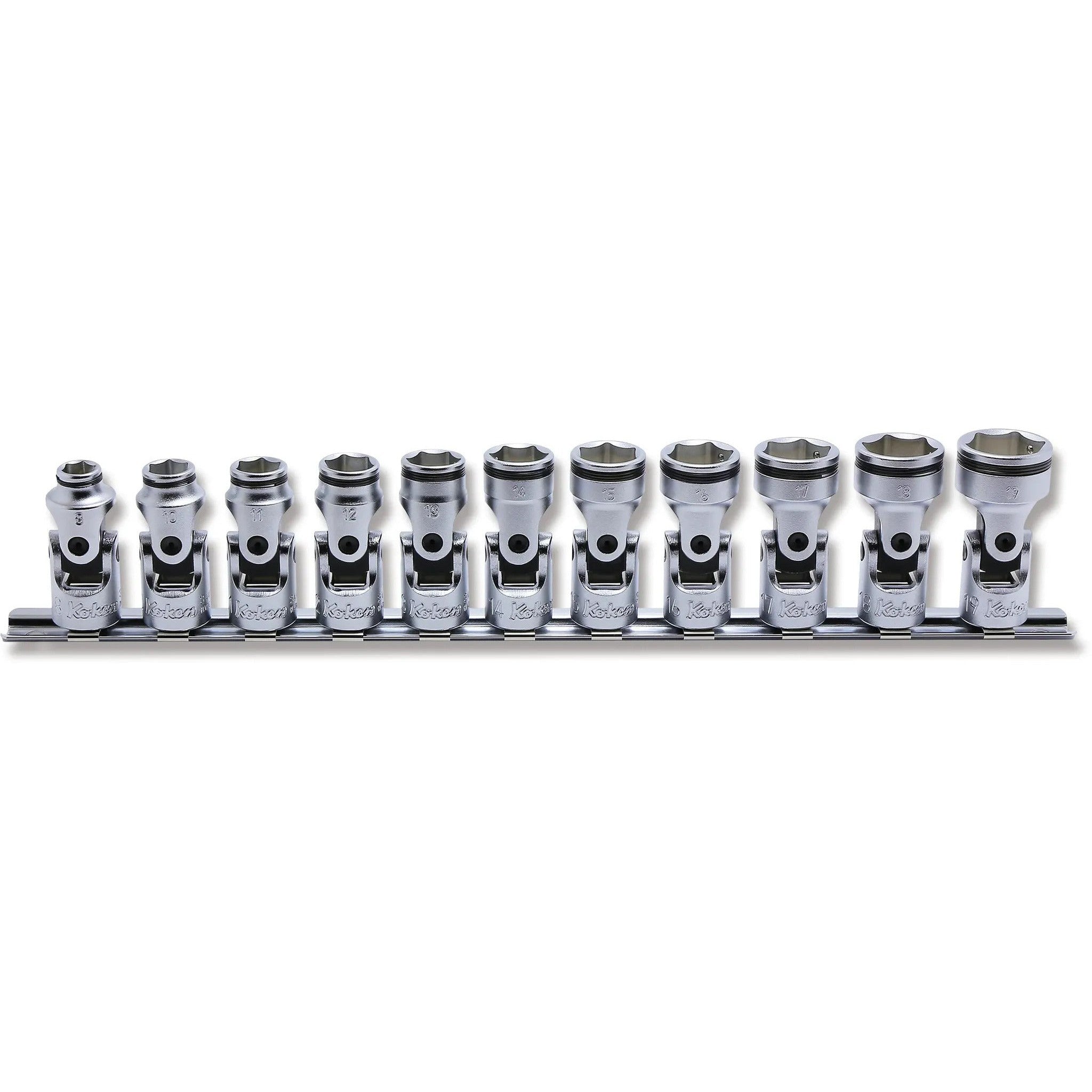 Koken RS3441M/11 3/8 Sq. Dr. Universal NUT GRIP Socket set 8mm-19mm - 11 pieces