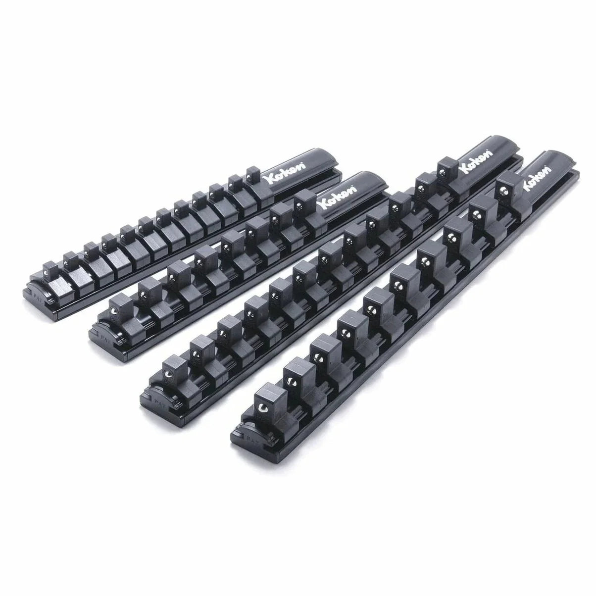Koken RSAL200-1/4x12 - Magnetic Aluminum Rail 1/4" Plastic Clip x 12 pieces 200mm Length