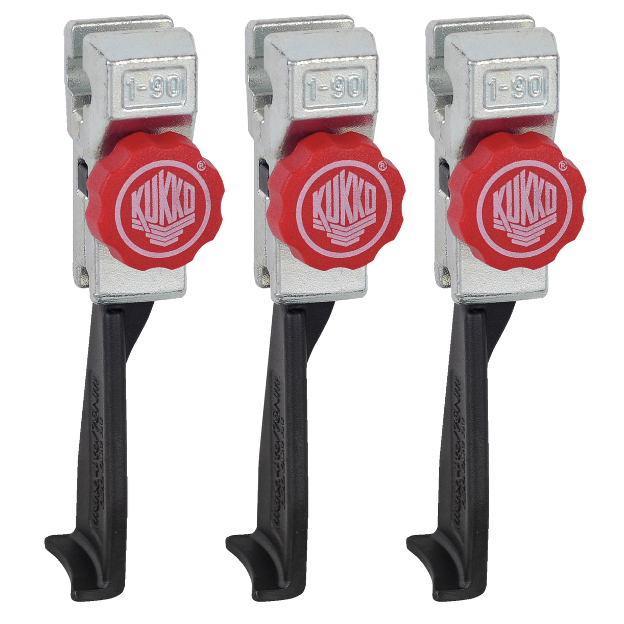 Kukko 1-93-S - Narrow, quickly adjustable standard jaws set, total length 127 mm