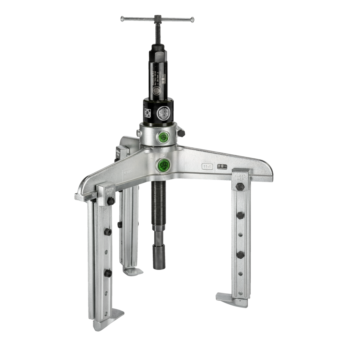 Kukko 11-0-BV - Extra strong, 3-arm universal puller 375 x 300-500 mm with adjustable clamping depth and grease-hydraulic spindle