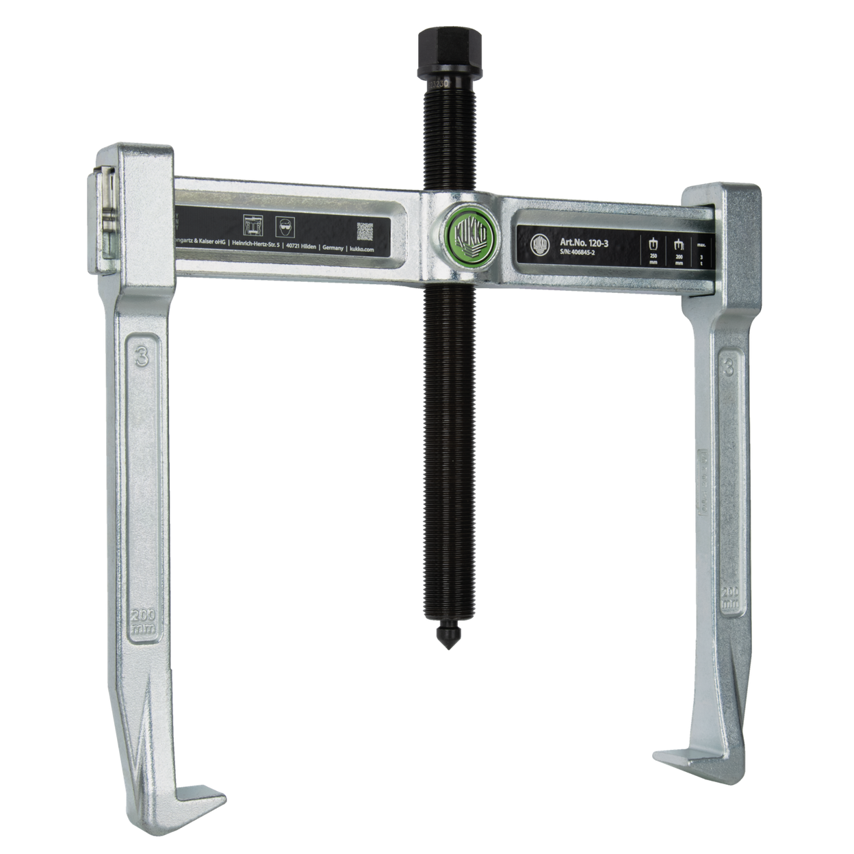 Kukko 120-3 - 2-arm universal puller "VARIO" 250 x 200 mm with spring-loaded end safety device
