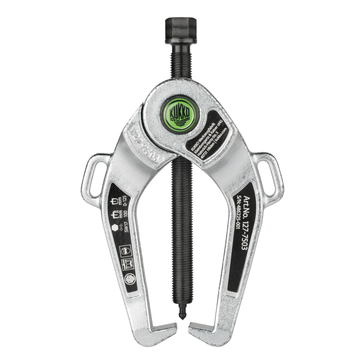 Kukko 127-7503 - Swivel Hook Puller with spread 0 mm - 125 mm, reach 100 mm