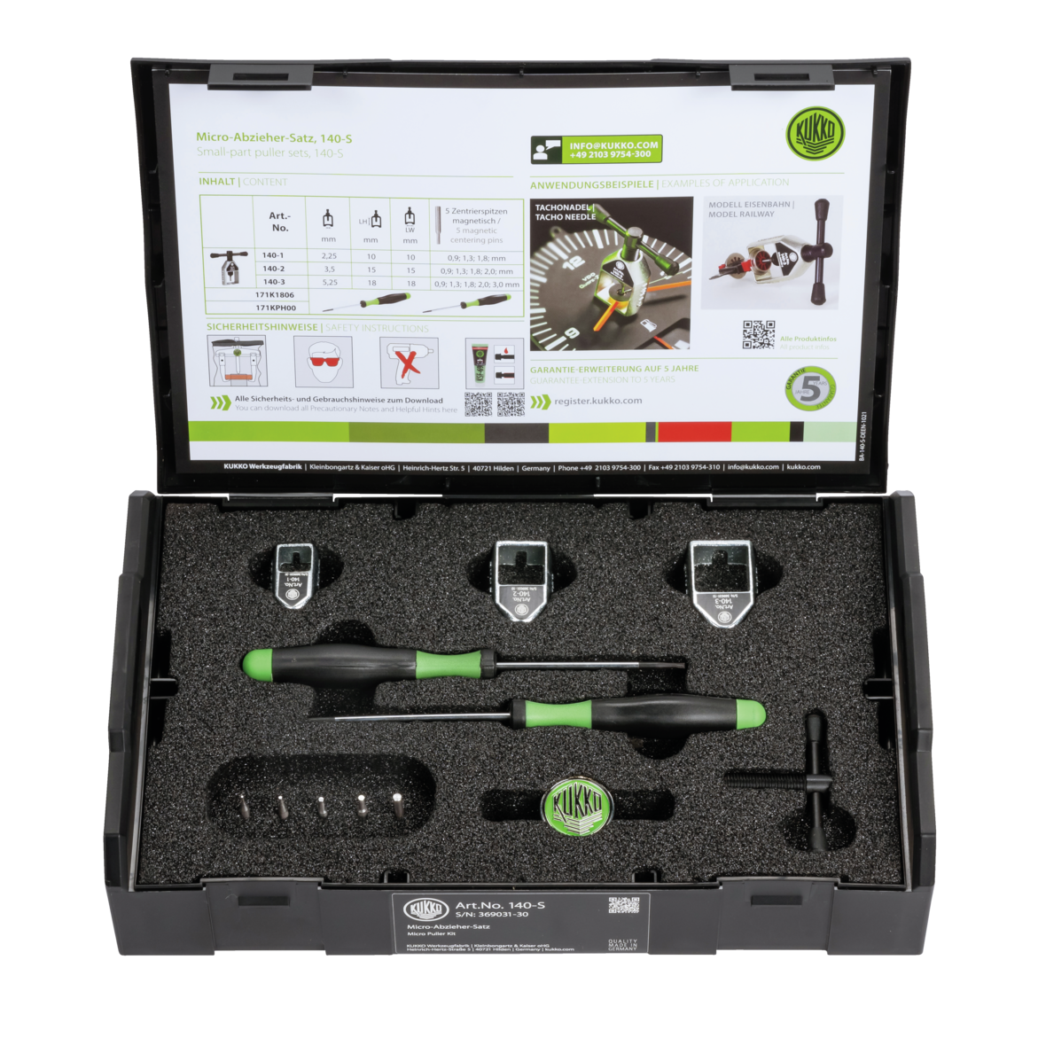 Kukko 140-S - Micro puller for small parts, model making in set