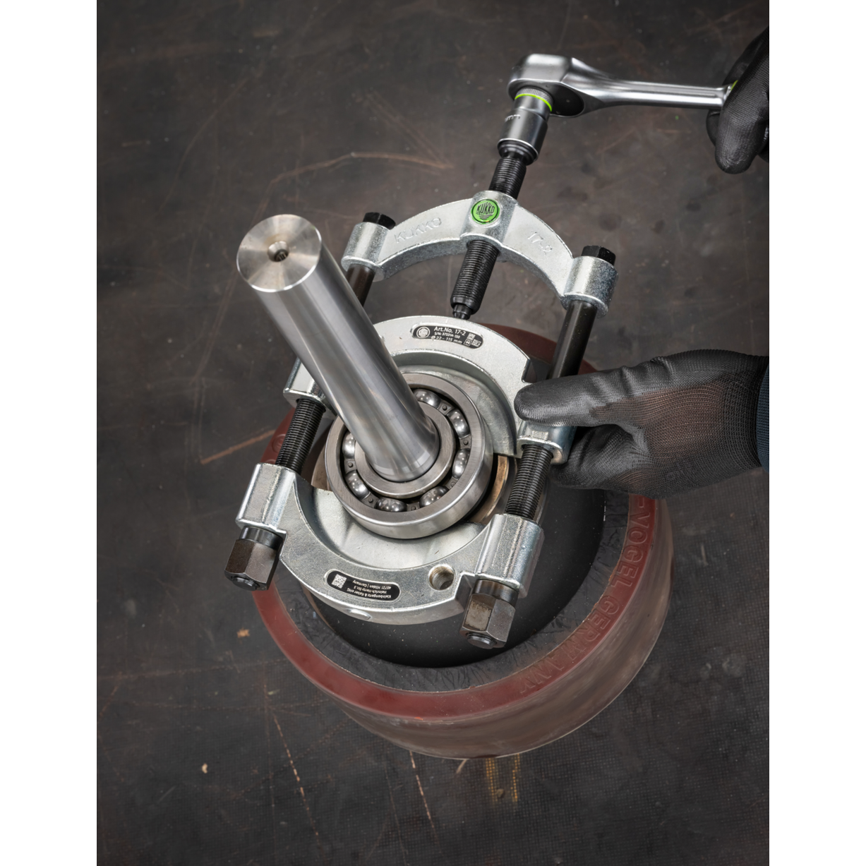 Kukko 17-A | 4-piece separator set with quick clamping pressure spindle Ø 12-75 mm/300 mm