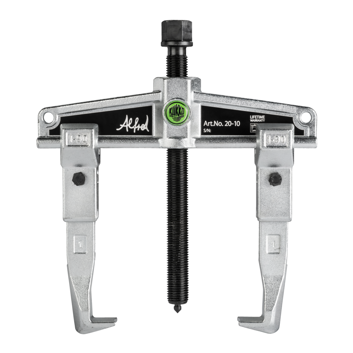 Kukko 20-1-4 - 2-jaw universal puller, up to 90 mm spread, 400 mm reach with extended jaws