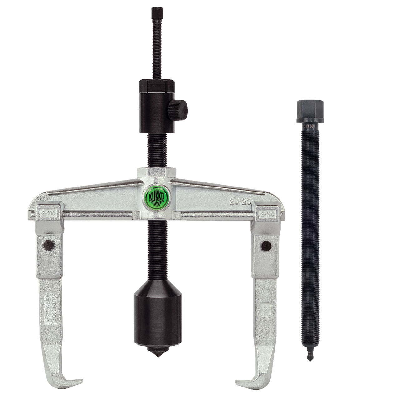 Kukko 20-20-B - 2-arm universal puller 200 x 150 mm with adjustable puller hook and grease hydraulic spindle