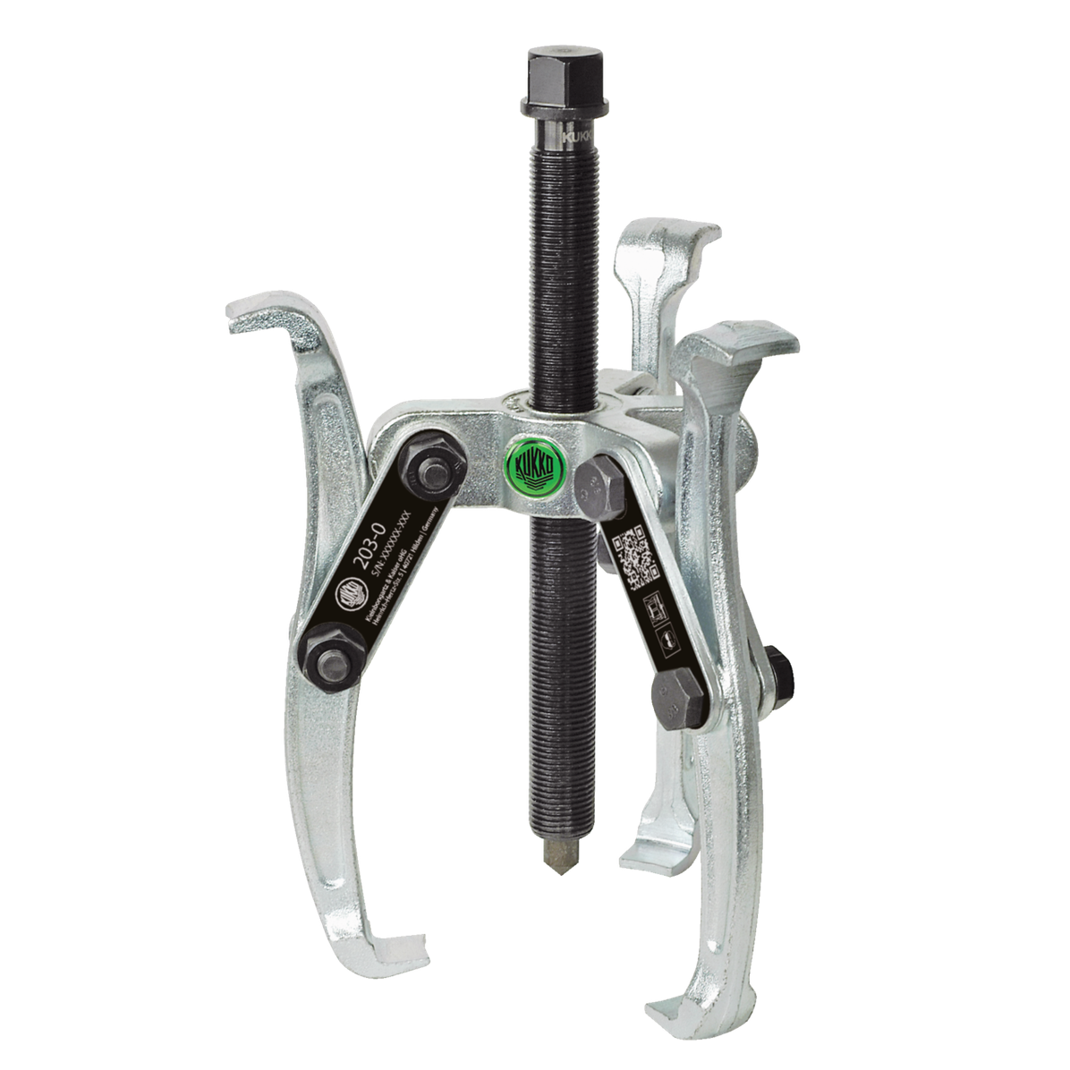 Kukko 203-0 - 3-armed lug puller 120 x 75 mm with oscillating and reversible puller legs and combi crosshead